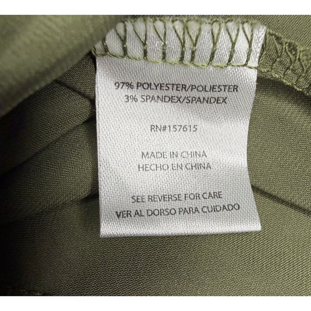Nicole Miller Dress Womens Small S Olive Green One Shoulder Smocked Midi EUC - Picture 5 of 7